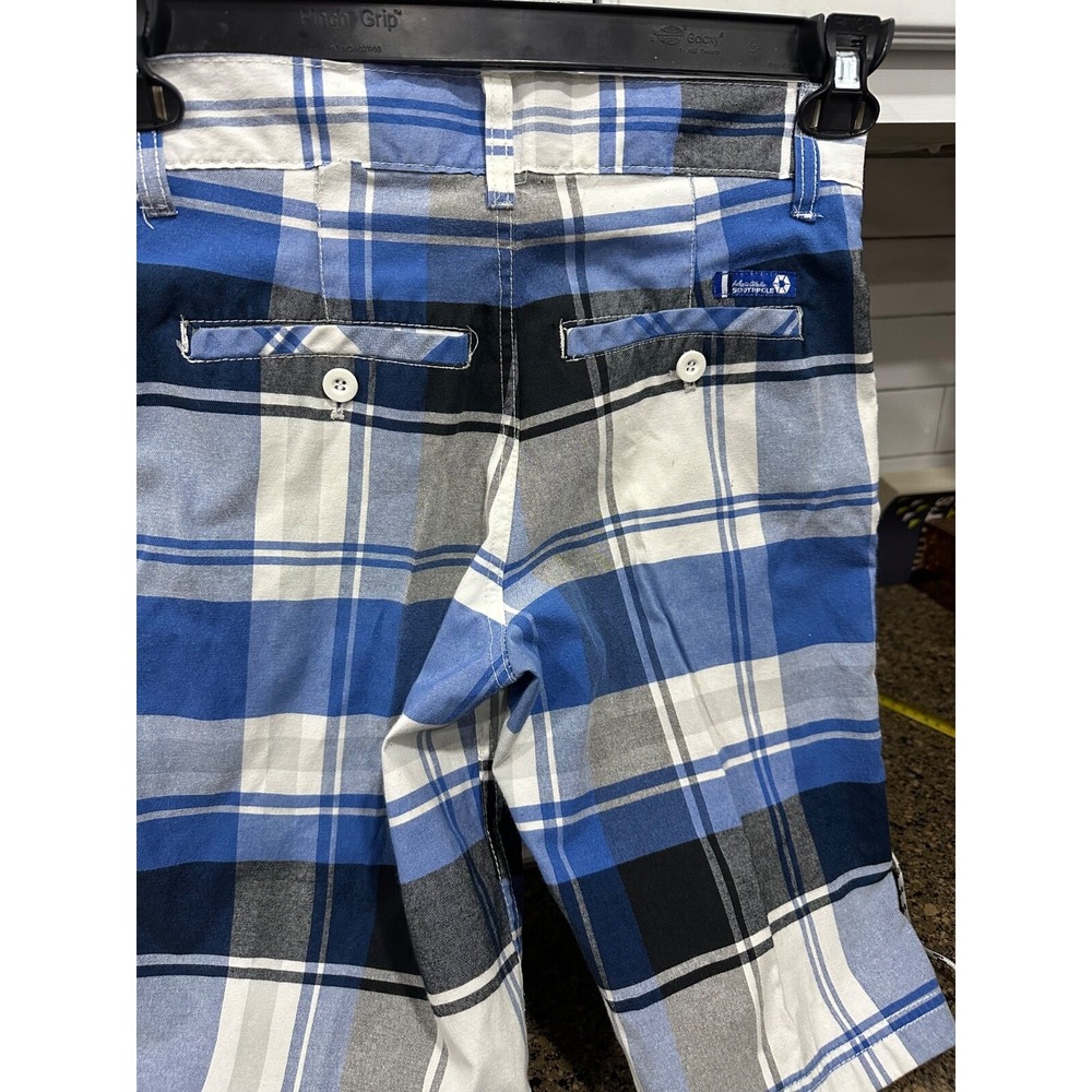 southpole blue plaid long‎ shorts boy's 10
